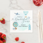 Jongen Adventure ONEderful World 1st First Birthda Servet (Insitu)