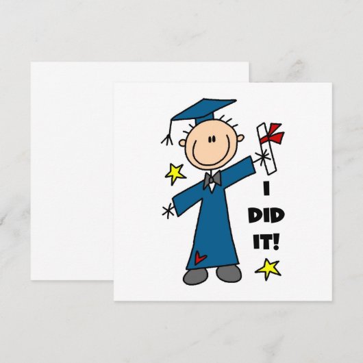 Jongen Afstuderen Aankondiging (Voorkant / Achterkant)