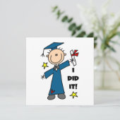 Jongen Afstuderen Aankondiging (Staand voorkant)