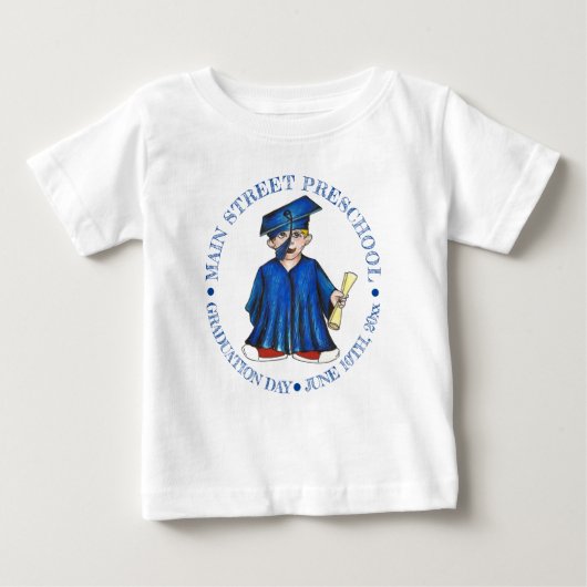 Jongen Afstuderen Blue Pet Preschool Afstuderen (Voorkant)