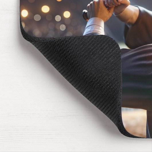 Jongen Afstuderen een vlammende honkbalknuppel Muismat (Hoek)