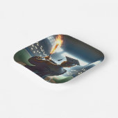 Jongen Afstuderen een vlammende honkbalknuppel Papieren Bordje (Gebogen)