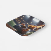 Jongen Afstuderen een vlammende honkbalknuppel Papieren Bordje (Gebogen)