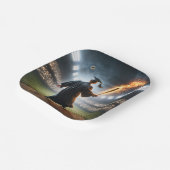 Jongen Afstuderen een vlammende honkbalknuppel Papieren Bordje (Gebogen)