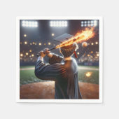 Jongen Afstuderen een vlammende honkbalknuppel Servet (Voorkant)