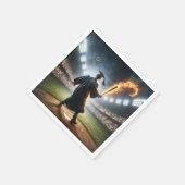 Jongen Afstuderen een vlammende honkbalknuppel Servet (Hoek)