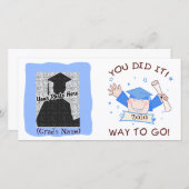 Jongen Afstuderen kleuterschool / voorschoolse fot Aankondiging (Voorkant / Achterkant)