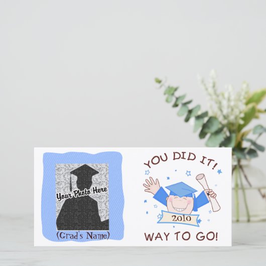 Jongen Afstuderen kleuterschool / voorschoolse fot Aankondiging (Staand voorkant)