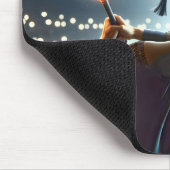 Jongen Afstuderen met honkbal en vurige knuppel Muismat (Hoek)