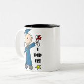 Jongen Afstuderen Tweekleurige Koffiemok (Voorkant links)