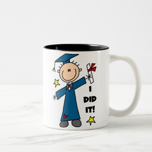 Jongen Afstuderen Tweekleurige Koffiemok (Rechts)