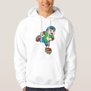 Jongen als Skater met Schaatsen en helm Hoodie