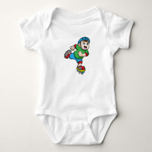 Jongen als Skater met Schaatsen en helm Romper