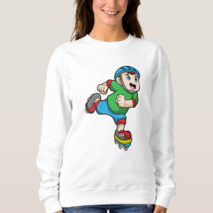 Jongen als Skater met Schaatsen en helm Trui