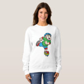 Jongen als Skater met Schaatsen en helm Trui (Voorkant volledig)