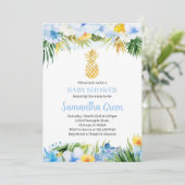 Jongen Ananas Baby Shower Kaart (Staand voorkant)