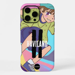 Jongen Anime stijl op maat gemaakte telefoonhoes H iPhone 16 Pro Max Hoesje