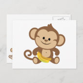 Jongen apen met Banana Briefkaart (Voorkant / Achterkant)