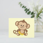 Jongen apen met Banana Briefkaart (Staand voorkant)