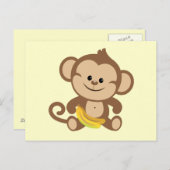 Jongen apen met Banana Briefkaart (Voorkant / Achterkant)
