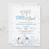 Jongen Arctische Dieren Winter Onederland 1e verja Kaart (Voorkant)