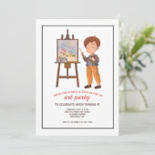 Jongen artistieke uitnodiging (Staand voorkant)