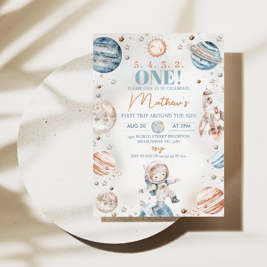 Jongen Astronaut eerste reis rond de verjaardag va Kaart