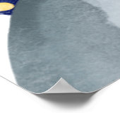 Jongen astronaut eerste stap maan vlag buitenruimt poster (Hoek)