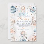 Jongen Astronaut Foto eerste reis rond de verjaard Kaart (Voorkant)