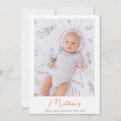 Jongen Astronaut Foto eerste reis rond de verjaard Kaart (Achterkant)