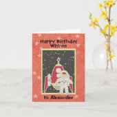 Jongen Astronaut in de ruimte Verjaardag Kaart (Gele Bloem)