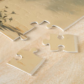 Jongen astronaut retro stijl legpuzzel (Zijkant)