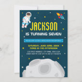 Jongen Astronaut Space Verjaardag Uitnodiging (Voorkant)
