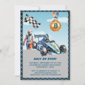 Jongen Auto Auto Racing Thema 5e Verjaardagsfeest Kaart (Achterkant)