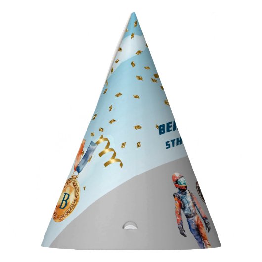 Jongen Auto Racing Thema 5e Verjaardag Feesthoedjes (Links)