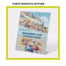 Jongen Auto Racing Thema 5e Verjaardag Party Banne