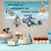 Jongen Auto Racing Thema 5e Verjaardag Party Banne Spandoek
