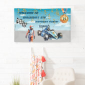 Jongen Auto Racing Thema 5e Verjaardag Party Banne Spandoek (Insitu)