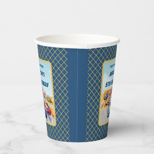 Jongen Auto Racing Thema 5e Verjaardagsfeest Papieren Bekers (Rechts)