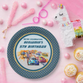 Jongen Auto Racing Thema 5e Verjaardagsfeest Papieren Bordje (Feest)