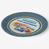 Jongen Auto Racing Thema 5e Verjaardagsfeest Papieren Bordje (Gekanteld)