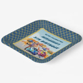 Jongen Auto Racing Thema 5e Verjaardagsfeest Papieren Bordje (Gebogen)