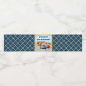 Jongen Auto Racing Thema 5e Verjaardagsfeest Waterfles Etiket (Enkel label)