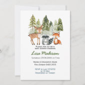 Jongen Avontuur Bos Baby Shower Uitnodiging (Voorkant)