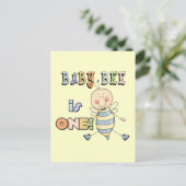Jongen Baby Bee 1e Verjaardag Tshirts en geschenke Briefkaart (Staand voorkant)