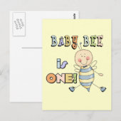 Jongen Baby Bee 1e Verjaardag Tshirts en geschenke Briefkaart (Voorkant / Achterkant)
