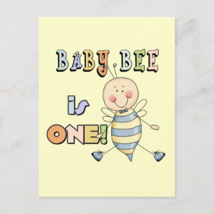 Jongen Baby Bee 1e Verjaardag Tshirts en geschenke Briefkaart