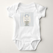 Jongen Baby Blauwe Strik Draaimolen Waterverf Bab Romper (Voorkant)