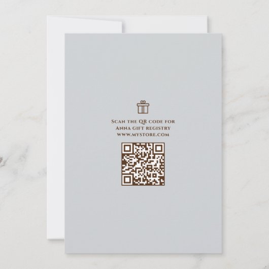 Jongen Baby Blue Teddy Bear QR Code Cadeauregister Kaart (Achterkant)