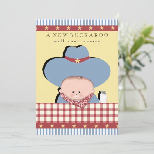 Jongen Baby Douche Uitnodigingen (Staand voorkant)